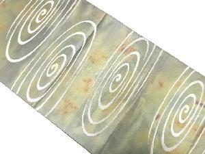 服部織物製　こはく錦水輪模様織出し暈し袋帯